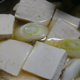 ネギ　豆腐　鶏肉のシャンタンスープ